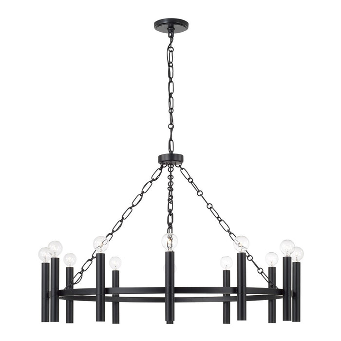 Capital Lighting Winton 12 Light Chandelier, Matte Black - 462001MB