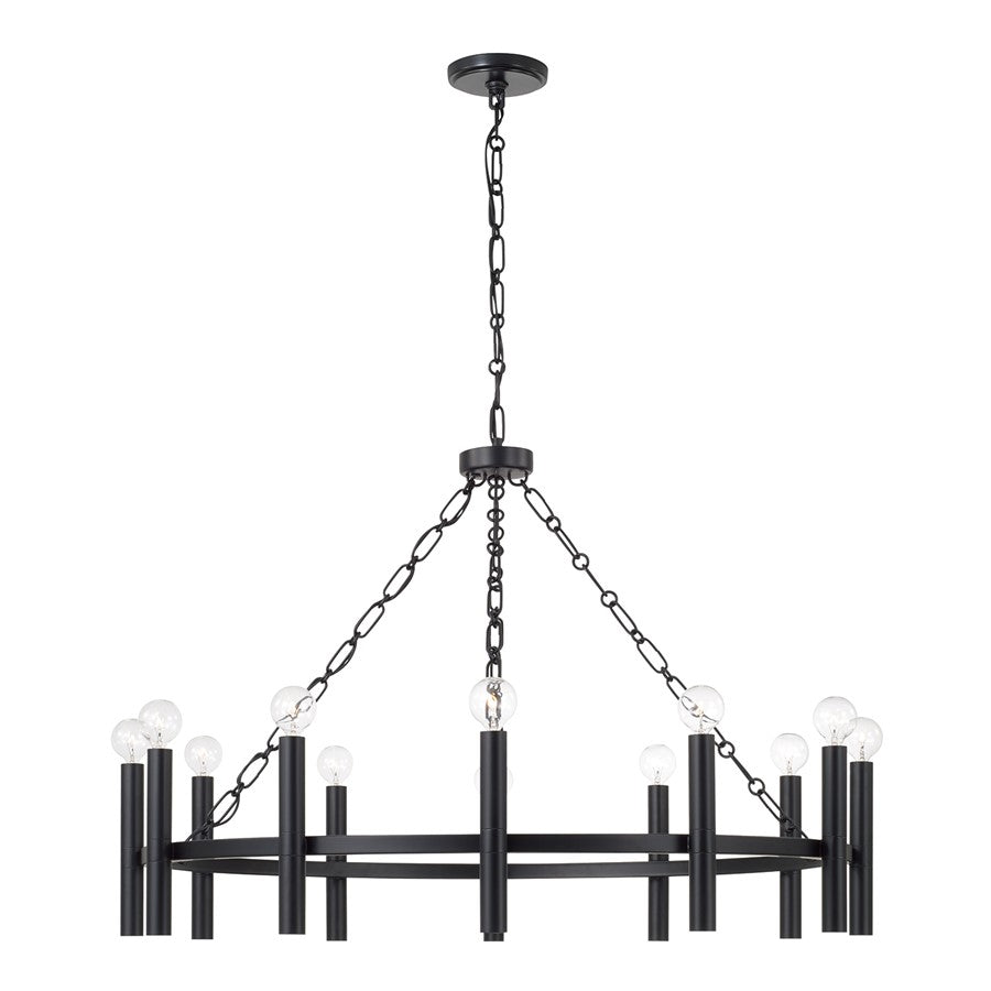 Capital Lighting Winton 12 Light Chandelier, Matte Black - 462001MB