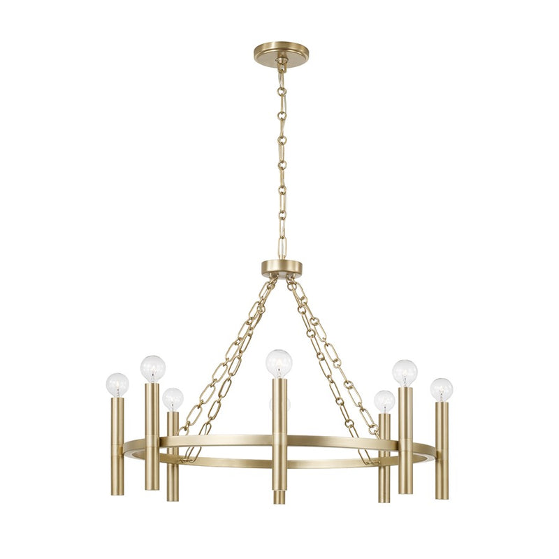 Capital Lighting Winton 8 Light Chandelier, Matte Brass