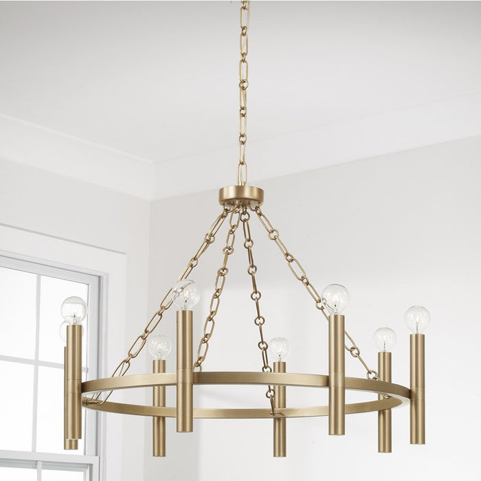 Capital Lighting Winton 8 Light Chandelier, Matte Brass