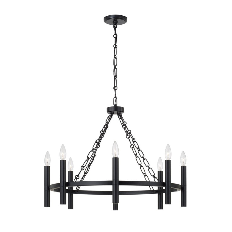Capital Lighting Winton 8 Light Chandelier, Matte Black