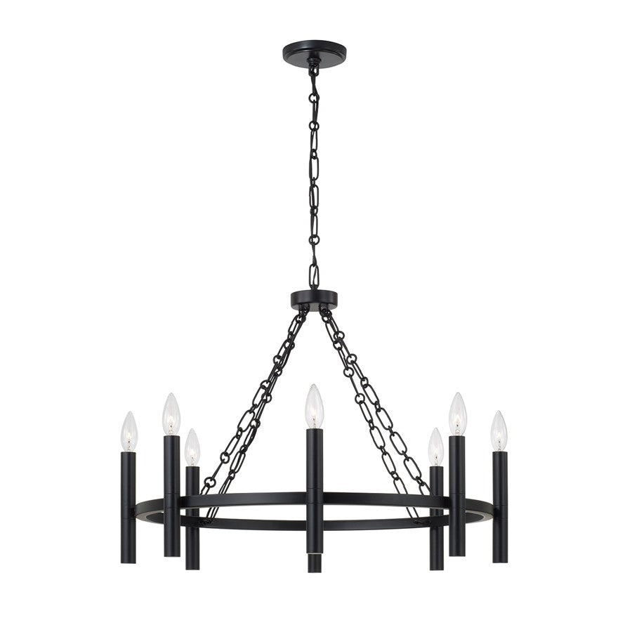 Capital Lighting Winton 8 Light Chandelier, Matte Black - 462081MB