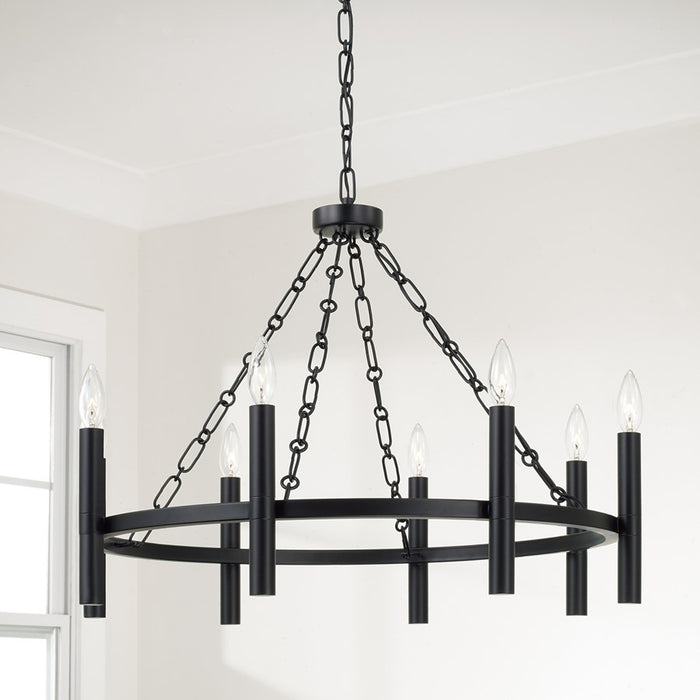 Capital Lighting Winton 8 Light Chandelier, Matte Black