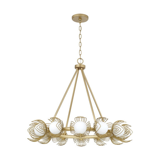 Capital Lighting Flora 12Lt Chandelier, Gold/White Glass Globes - 462101GF