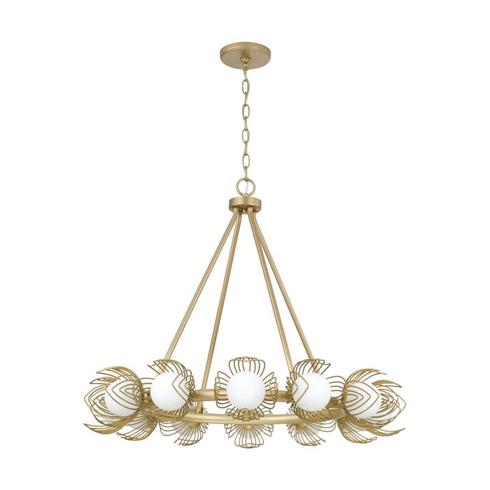 Capital Lighting Flora 12Lt Chandelier, Gold/White Glass Globes - 462101GF