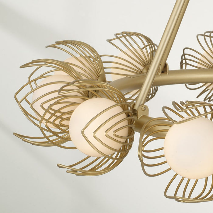 Capital Lighting Flora 12Lt Chandelier, Gold/White Glass Globes