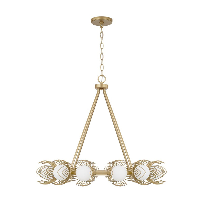 Capital Lighting Flora 12Lt Chandelier, Gold/White Glass Globes