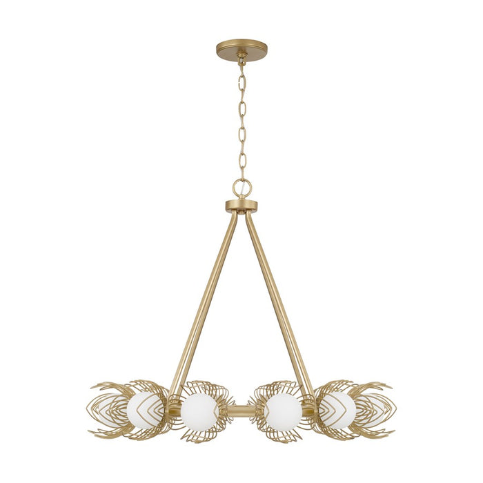 Capital Lighting Flora 12Lt Chandelier, Gold/White Glass Globes