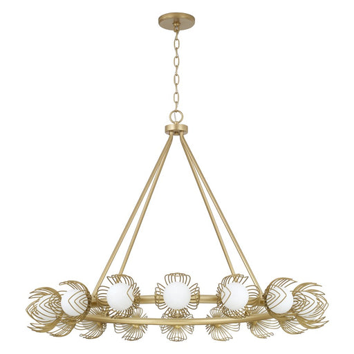 Capital Lighting Flora 16Lt Chandelier, Gold/White Glass Globes - 462102GF