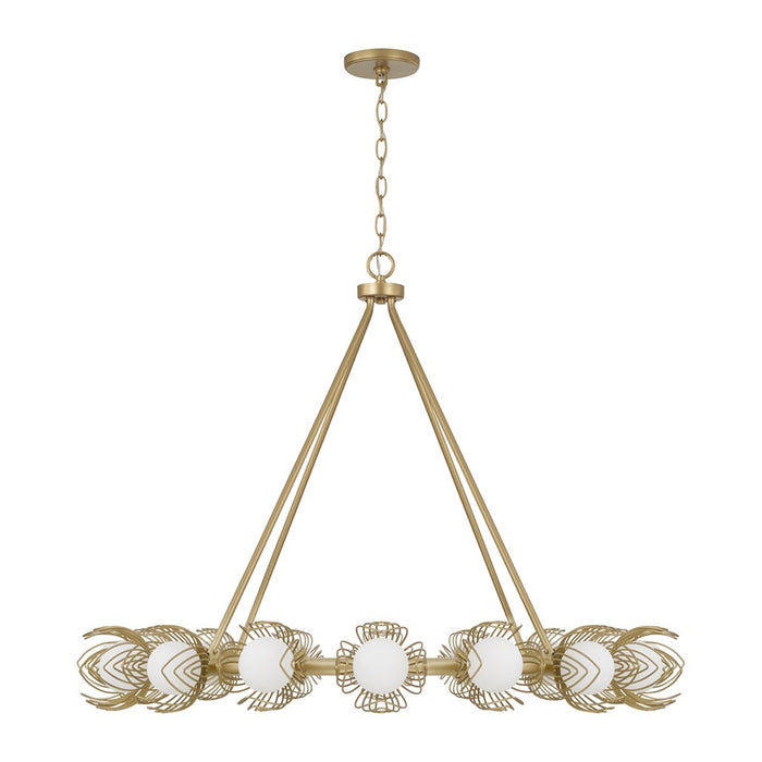 Capital Lighting Flora 16Lt Chandelier, Gold/White Glass Globes