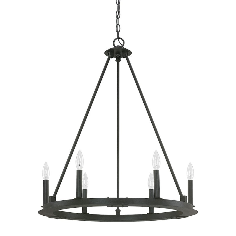 Capital Lighting Pearson 6 Light Chandelier, Black Iron