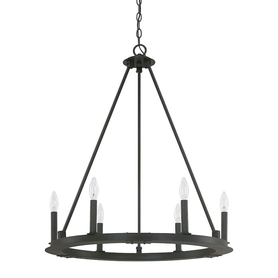 Capital Lighting Pearson 6 Light Chandelier, Black Iron