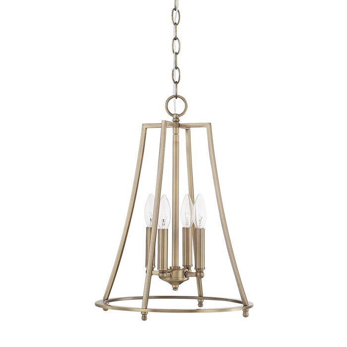 Capital Lighting Dawson 4 Light Foyer, Aged Brass