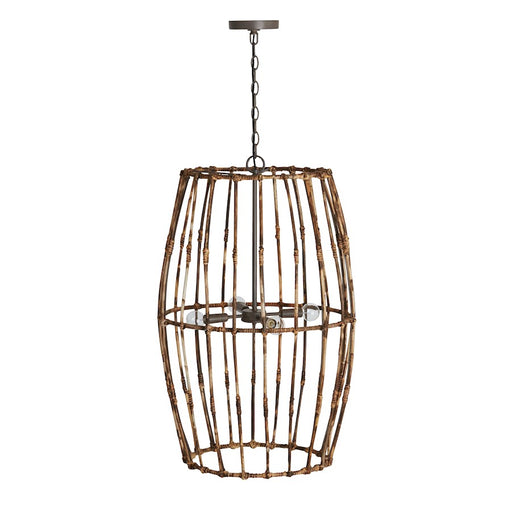 Capital Lighting Sanibel 4 Light Foyer, Blazed Rattan/Nordic Grey