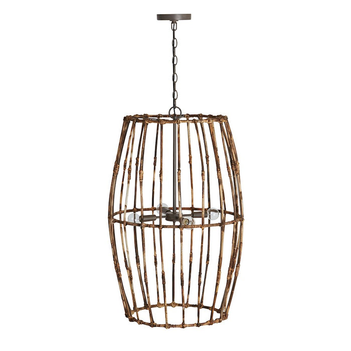 Capital Lighting Sanibel 4 Light Foyer, Blazed Rattan/Nordic Grey