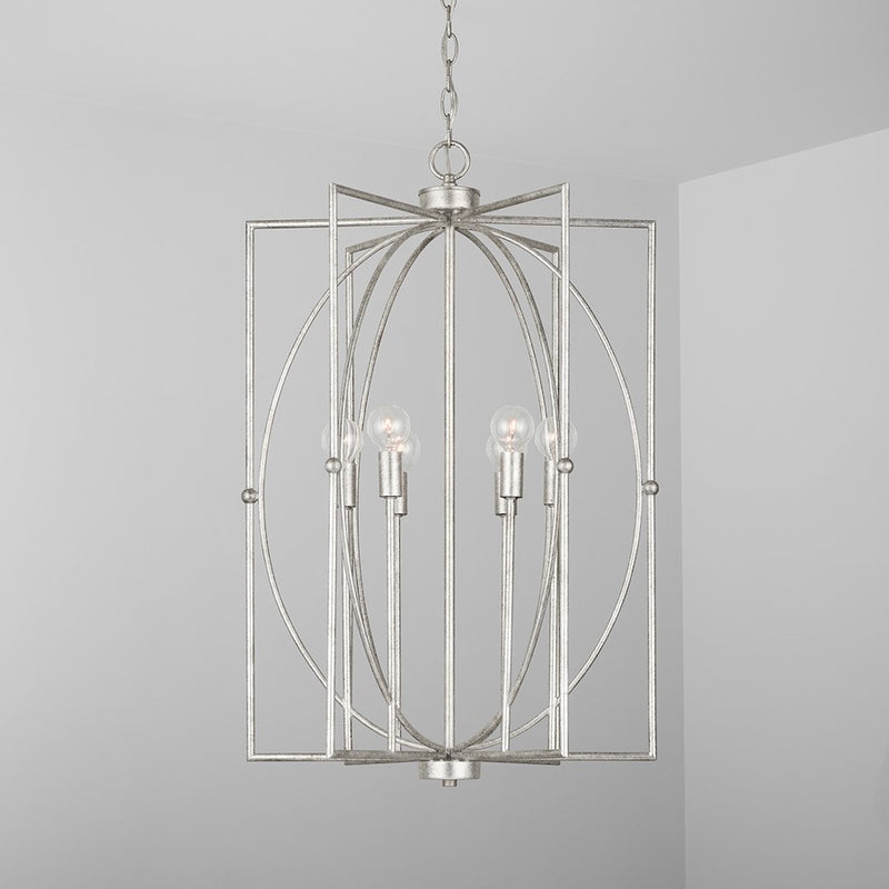 Capital Lighting Oran 6-Light Foyer, Antique Silver