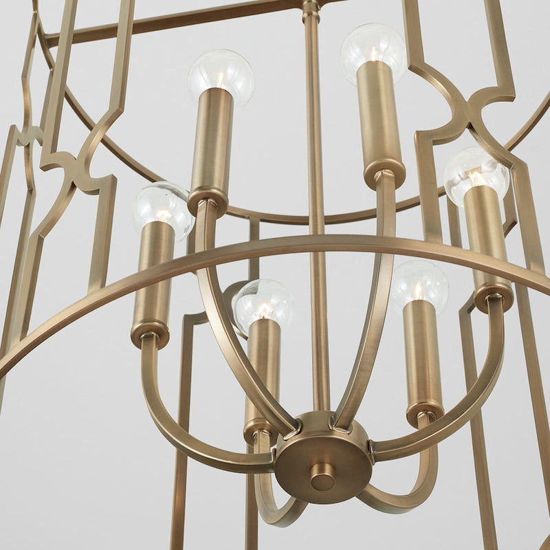 Capital Lighting Jordyn 6-Light Foyer, Aged Brass