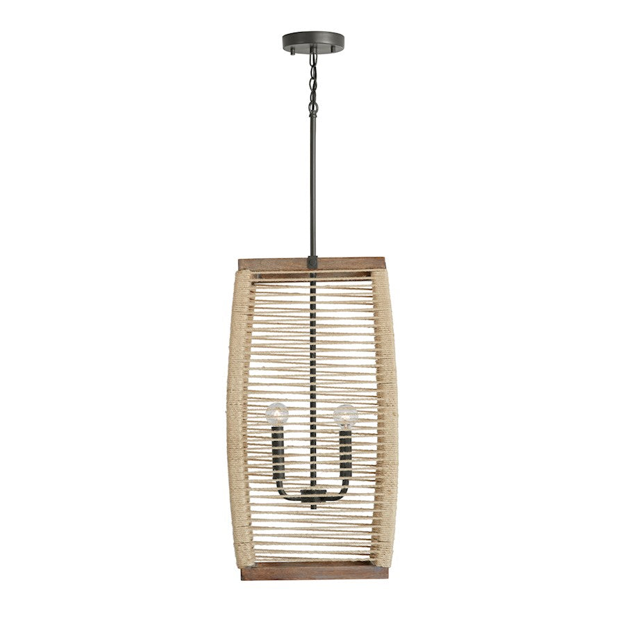 Capital Lighting Jacob 4-Light Foyer, Grey Wash Iron Silk