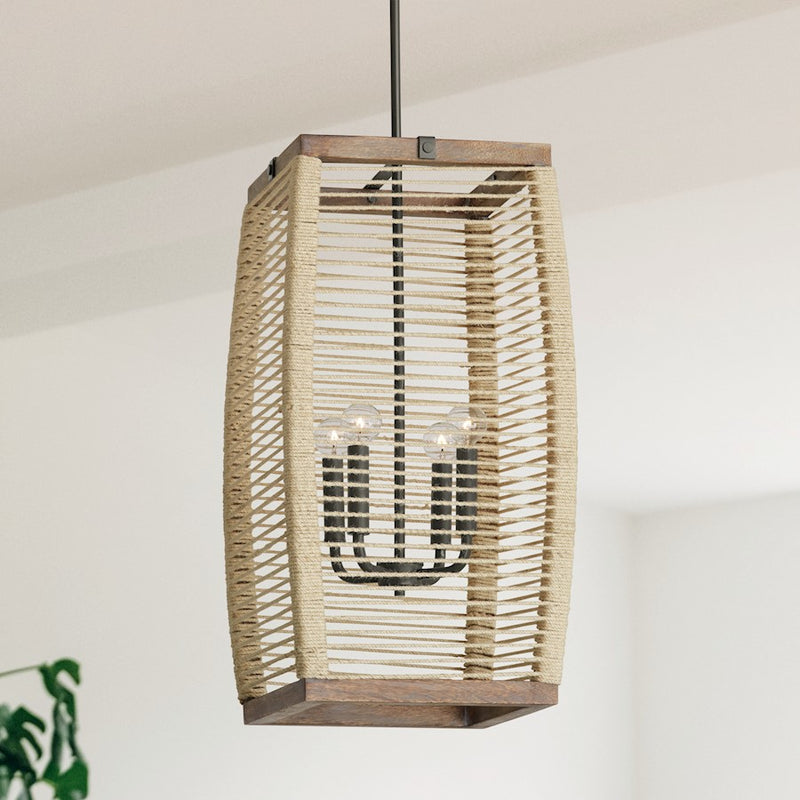 Capital Lighting Jacob 4-Light Foyer, Grey Wash Iron Silk