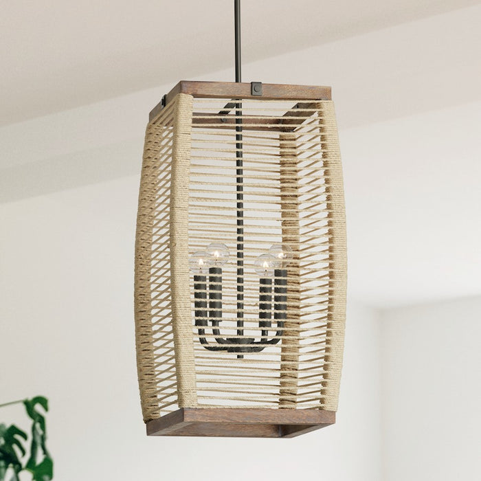 Capital Lighting Jacob 4-Light Foyer, Grey Wash Iron Silk