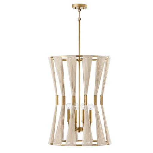 Capital Lighting Bianca 4 Light Foyer, Patinaed Brass