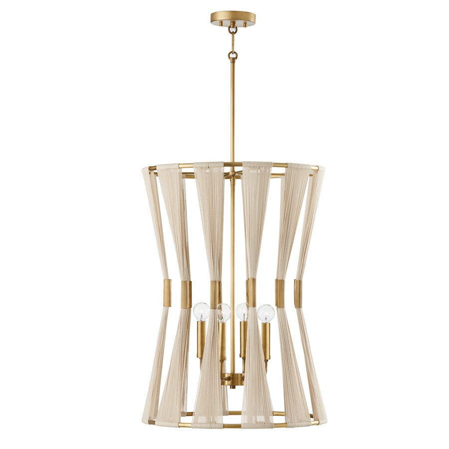 Capital Lighting Bianca 4 Light Foyer, Patinaed Brass