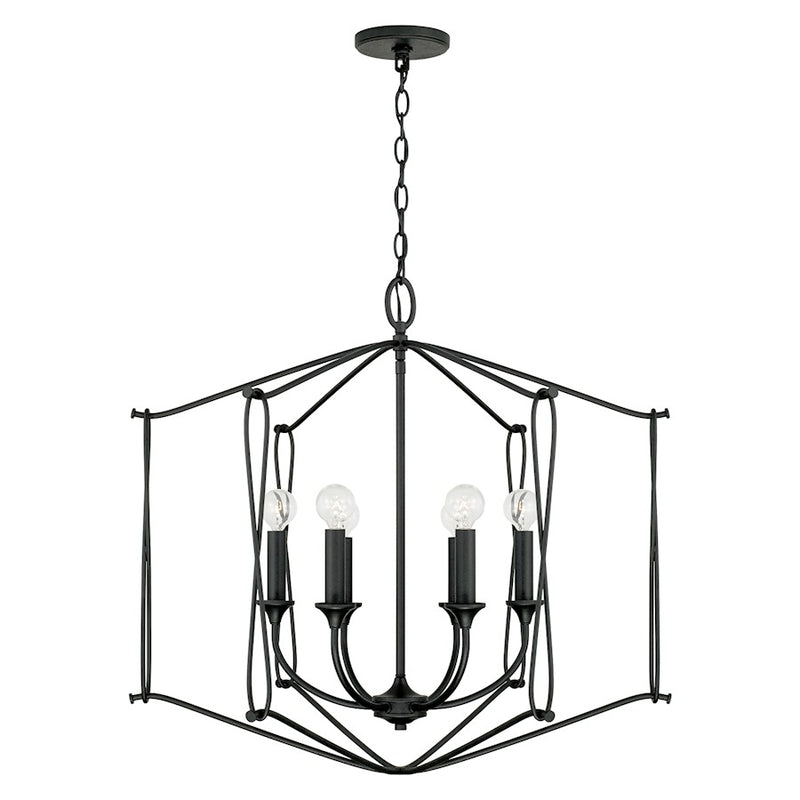 Capital Lighting Bentley 6 Light Foyer in Black Iron