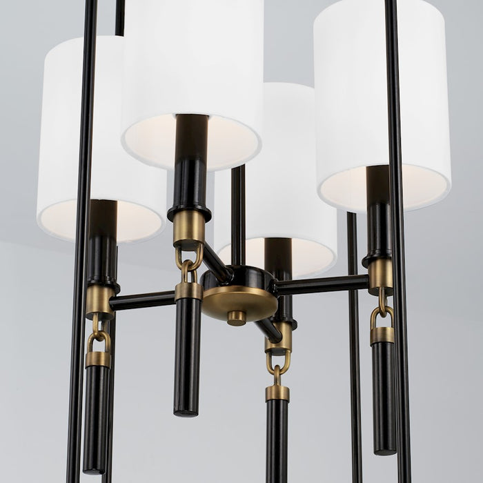 Capital Lighting Beckham 4 Light Foyer, Glossy Black/Aged Brass