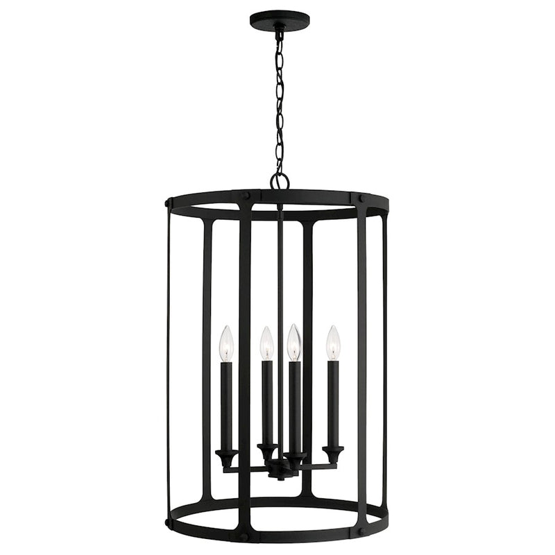 Capital Lighting Brennen 4 Light Foyer, Black Iron
