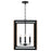 Capital Lighting Rowe 4 Light Foyer, Matte Black/Brown Wood