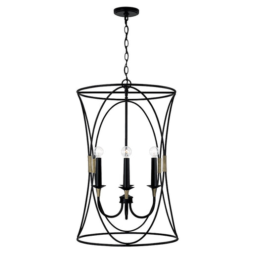 Capital Lighting Amara 4 Light Foyer, Matte Black/Brass