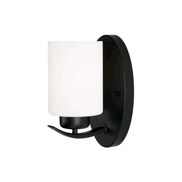 Capital Lighting Dixon 1 Light Sconce, Matte Black/Soft White