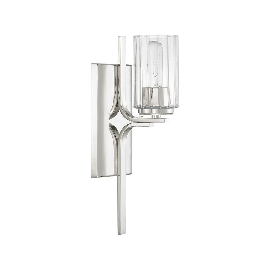 Capital Lighting Manhattan 1 Light Sconce, Polished Nickel