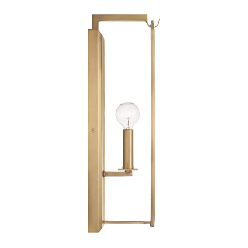 Capital Lighting Rylann 1 Light Wall Sconce, Brass/Antiqued Rain