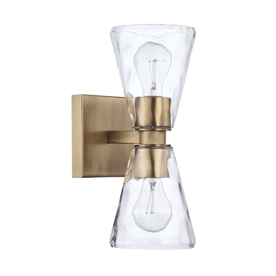Capital Lighting Lyra 2 Light 13" Sconce, Aged Brass