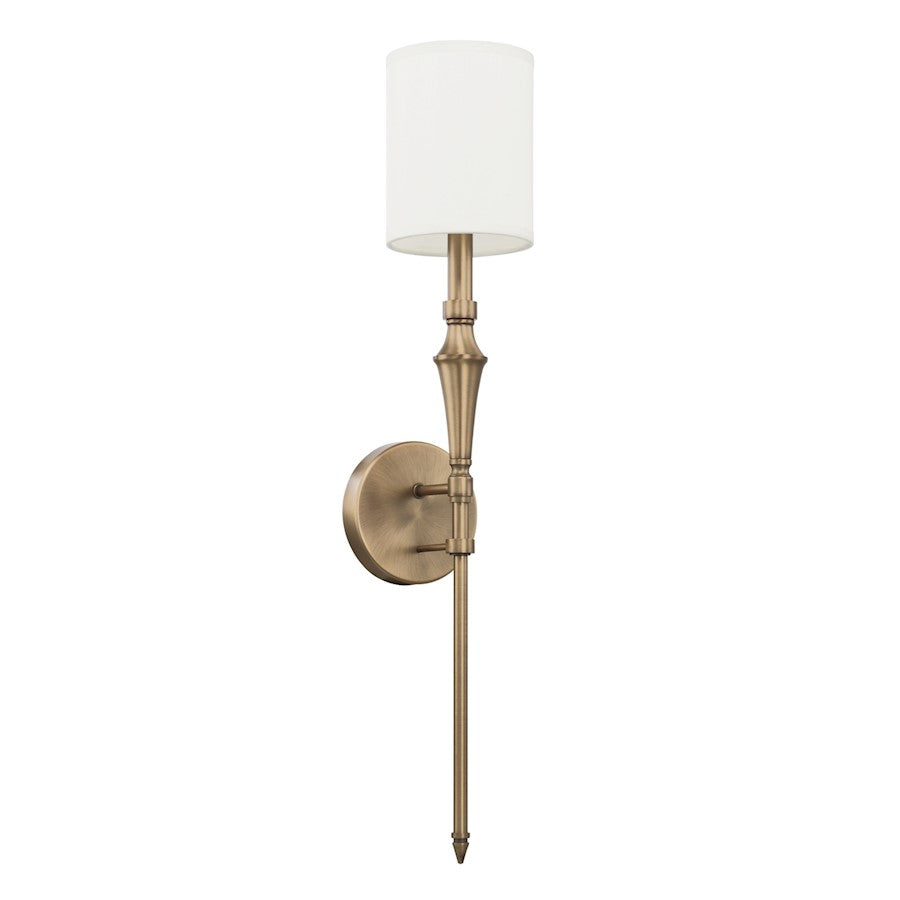 Capital Lighting 1 Light Sconce, Aged Brass