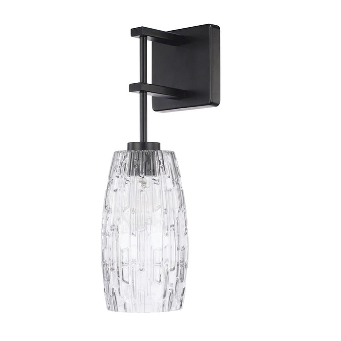 Capital Lighting 1 Light Sconce, Matte Black