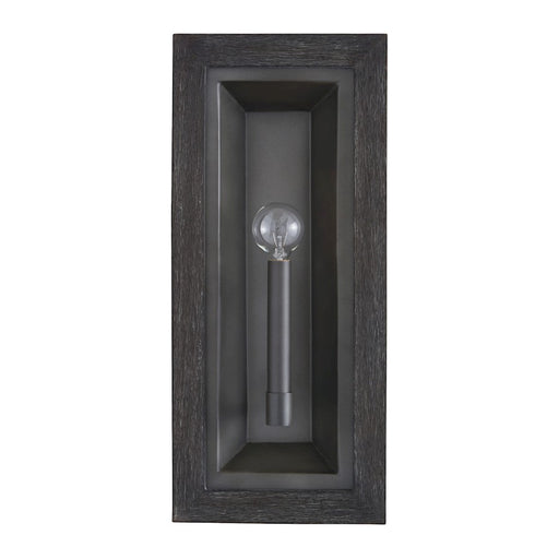 Capital Lighting Ashton 1 Light Candle Sconce, Carbon Grey/Grey Iron