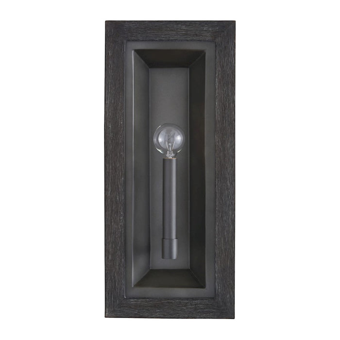Capital Lighting Ashton 1 Light Candle Sconce, Carbon Grey/Grey Iron
