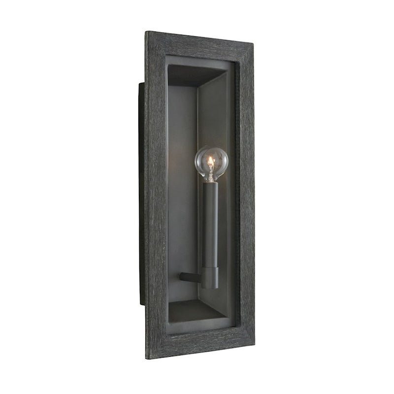 Capital Lighting Ashton 1 Light Candle Sconce, Carbon Grey/Grey Iron