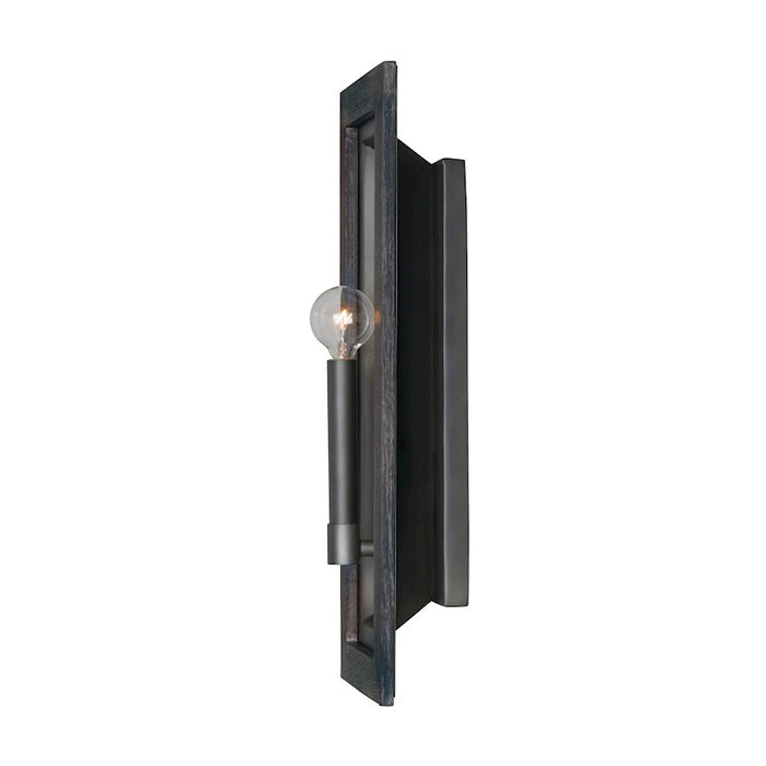 Capital Lighting Ashton 1 Light Candle Sconce, Carbon Grey/Grey Iron