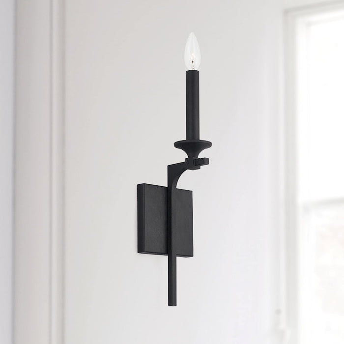 Capital Lighting Clint 1-Light Sconce, Black Iron
