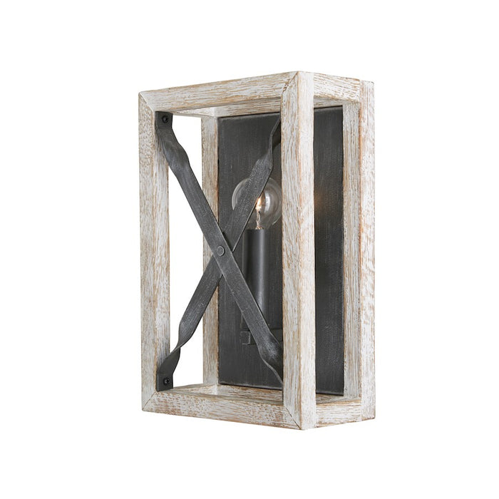 Capital Lighting Remi 1-Light Sconce, Brushed White Wash Nordic Iron