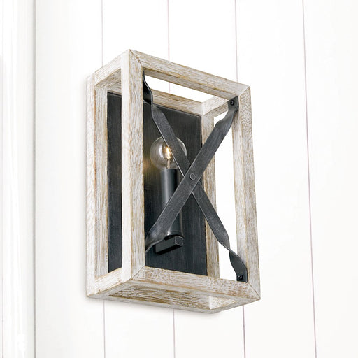 Capital Lighting Remi 1-Light Sconce, Brushed White Wash Nordic Iron