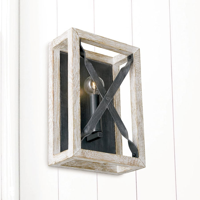Capital Lighting Remi 1-Light Sconce, Brushed White Wash Nordic Iron