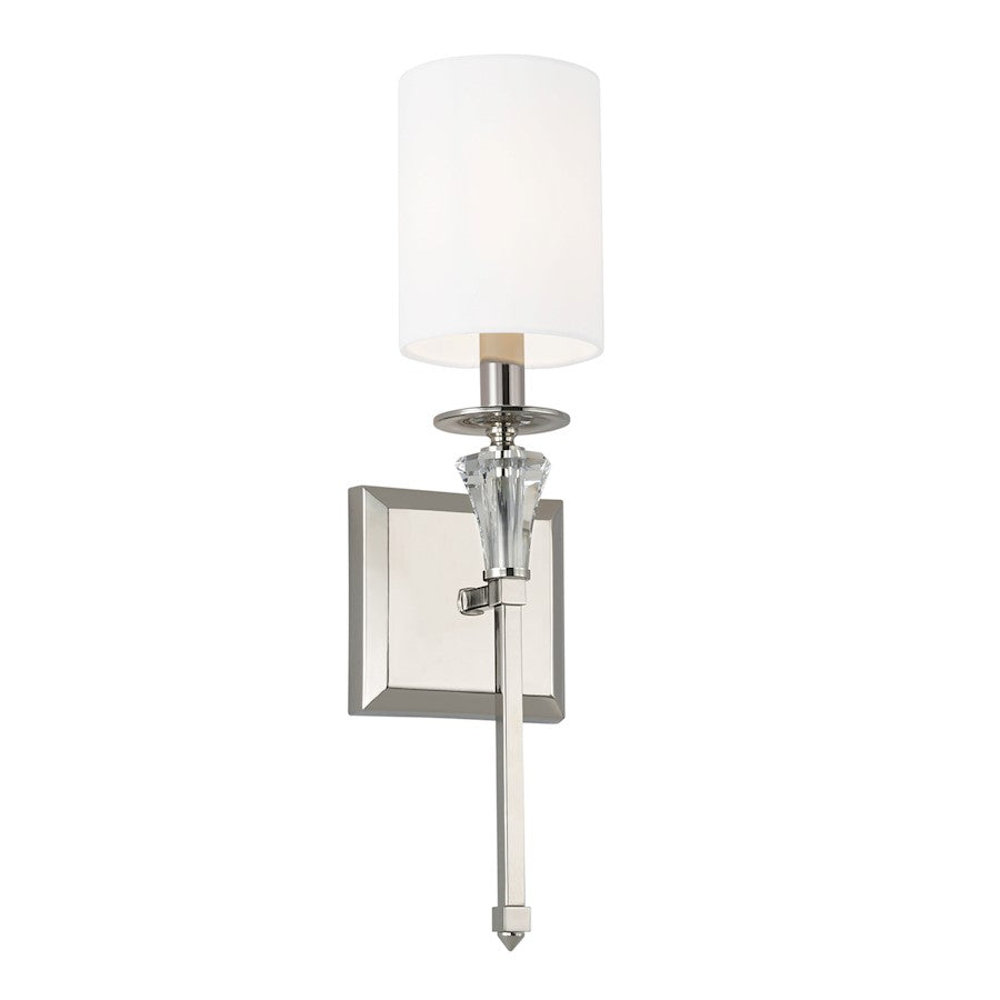 Capital Lighting Laurent 1 Light Sconce in Polished Nickel