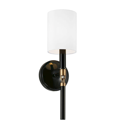 Capital Lighting Beckham 1 Light Sconce, Glossy Black/Brass