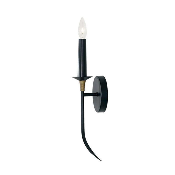 Capital Lighting Amara 1 Light Sconce, Matte Black/Brass