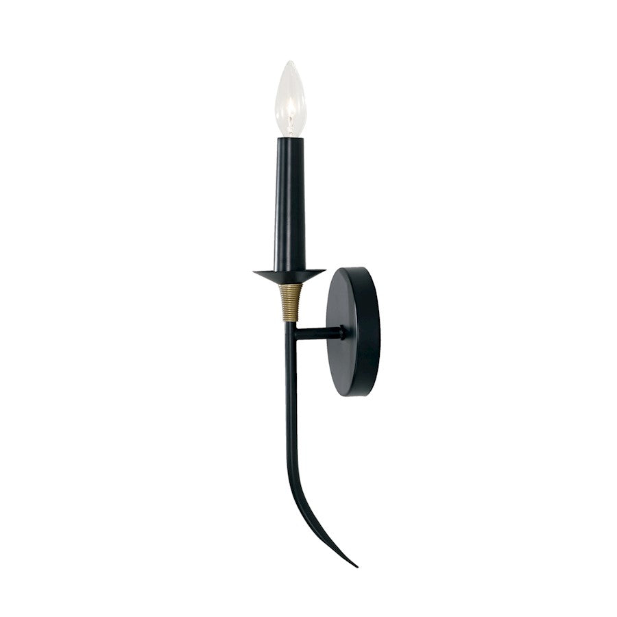Capital Lighting Amara 1 Light Sconce, Matte Black/Brass