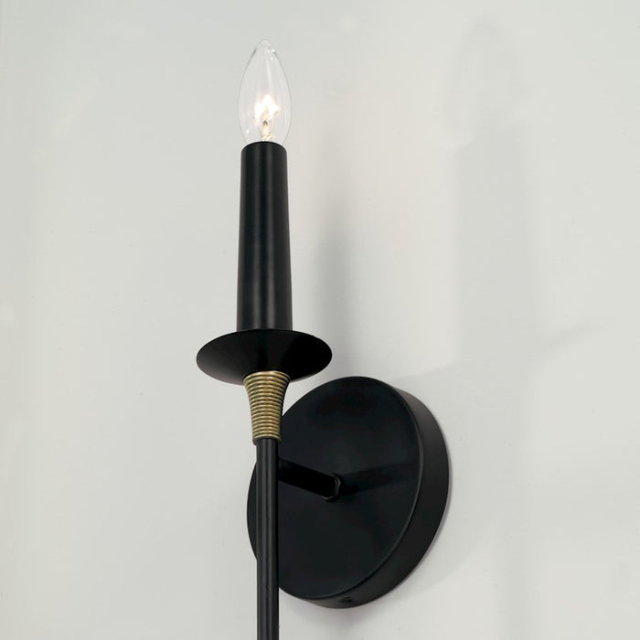 Capital Lighting Amara 1 Light Sconce, Matte Black/Brass
